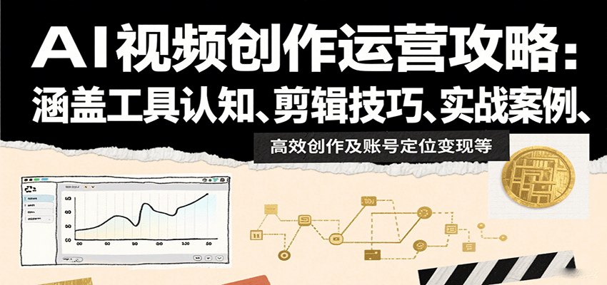 AI视频创作运营攻略：涵盖工具认知、剪辑技巧、实战案例、高效创作及账号定位变现等-zhangyuwc