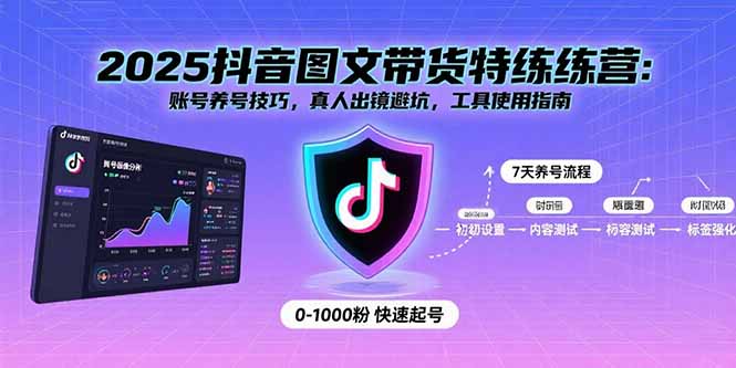2025抖音图文带货特练营：账号养号技巧，真人出镜避坑，工具使用指南-zhangyuwc