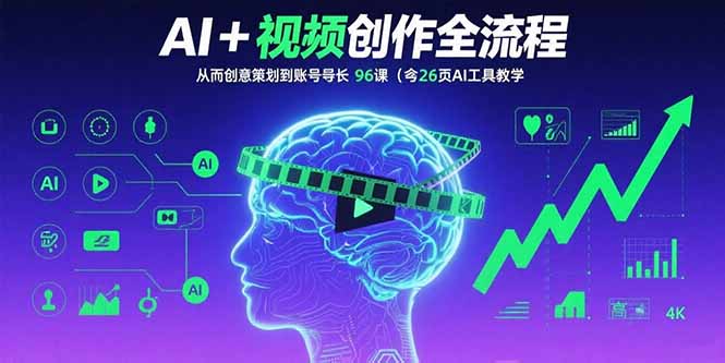 AI+短视频创作全流程：从创意策划到账号增长，96节课(含26项AI工具教学-zhangyuwc