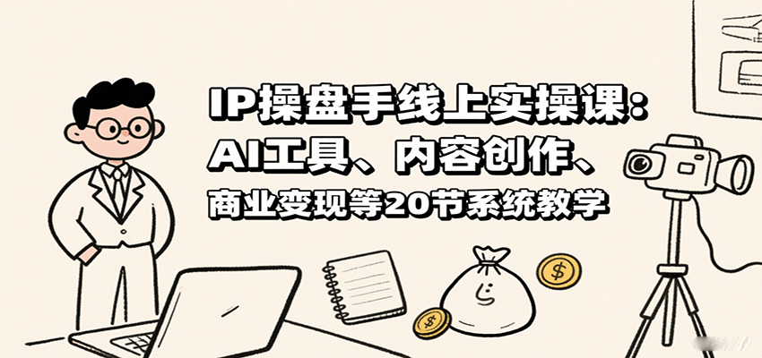 IP操盘手线上实操课：AI工具、内容创作、商业变现等20节系统教学-zhangyuwc