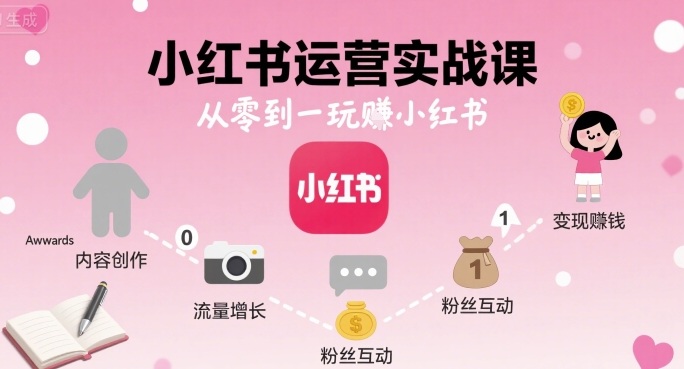 小红书运营实战课，从零到一玩賺小红书-zhangyuwc