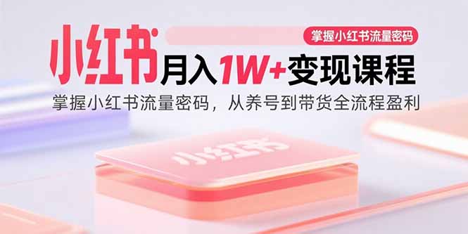 小红书月入1W+变现课程：掌握小红书流量密码，从养号到带货全流程盈利-zhangyuwc