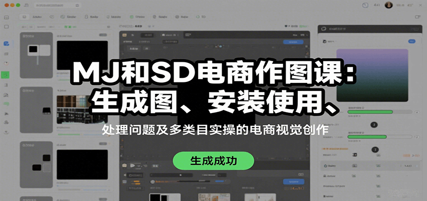 MJ和SD电商作图课：生成图、安装使用、处理问题及多类目实操的电商视觉创作-zhangyuwc