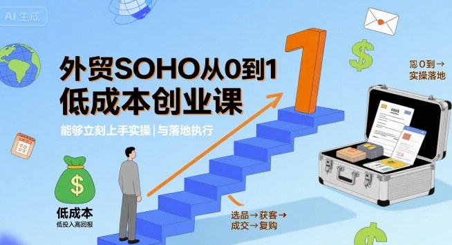 外贸SOHO从0到1低成本创业课，能够立刻上手实操与落地执行-zhangyuwc