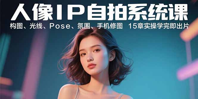 人像IP自拍系统课：构图、光线、Pose、氛围、手机修图 15章实操学完即出片-zhangyuwc
