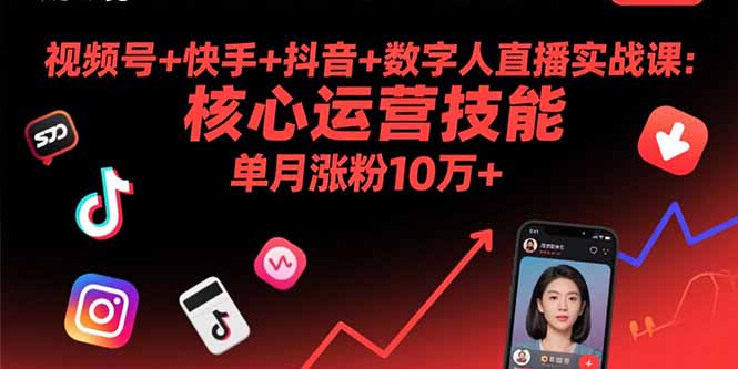 视频号+快手+抖音+数字人直播实战课(9月-zhangyuwc