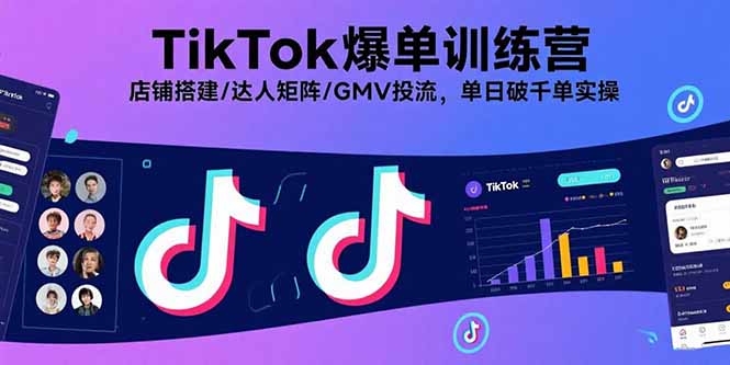 TikTok爆单训练营，店铺搭建/达人矩阵/GMV投流，单日破千单实操-zhangyuwc
