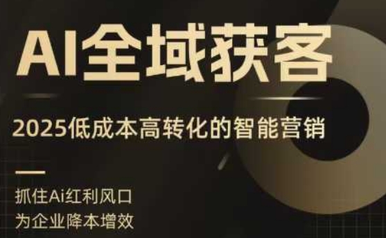AI全域获客实训营，2025低成本高转化的智能营销，精准找客，高效营销-zhangyuwc